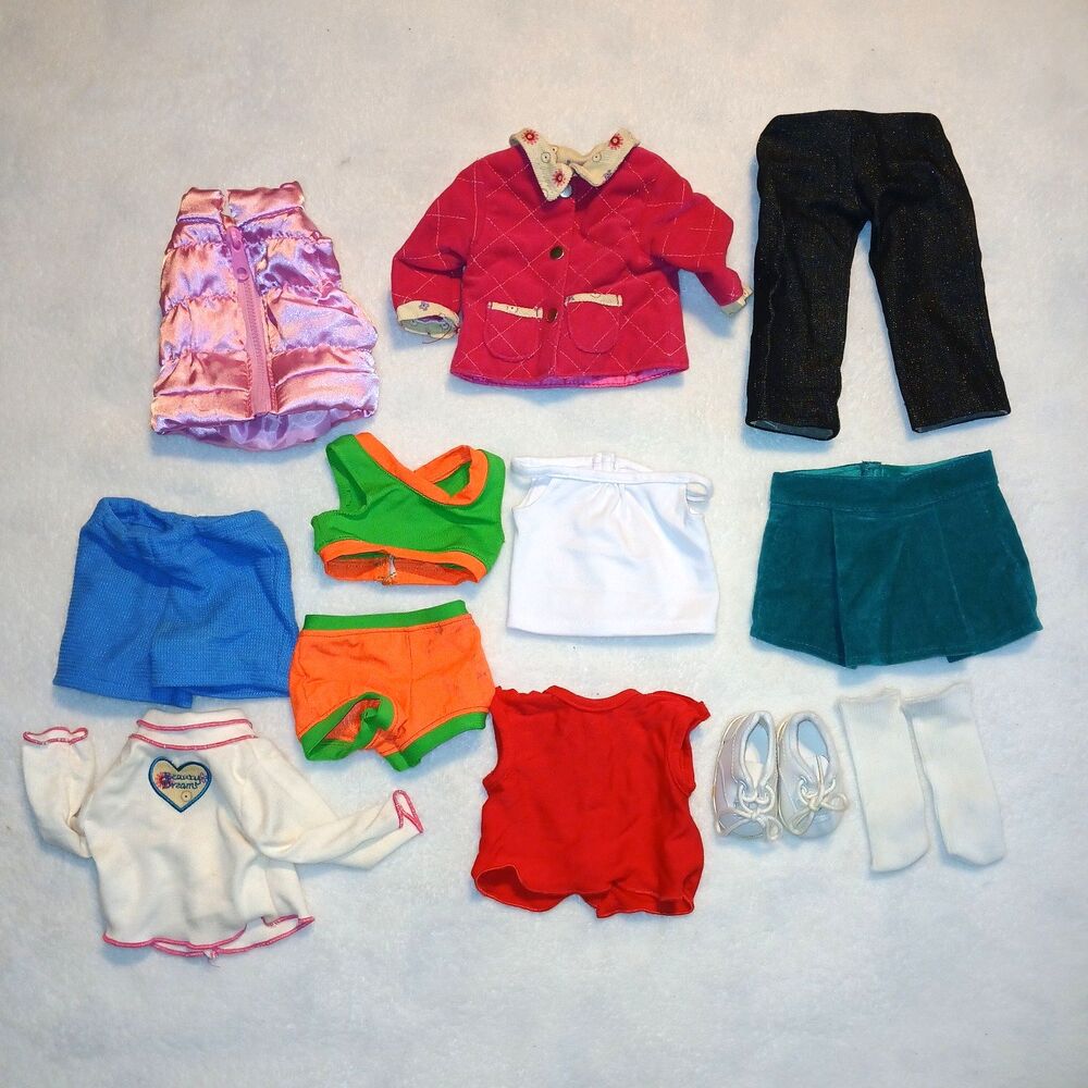 18” Doll Clothes Lot Fit OG Pants Tops Coat Vest Shoes Swimsuit 11pc No Doll